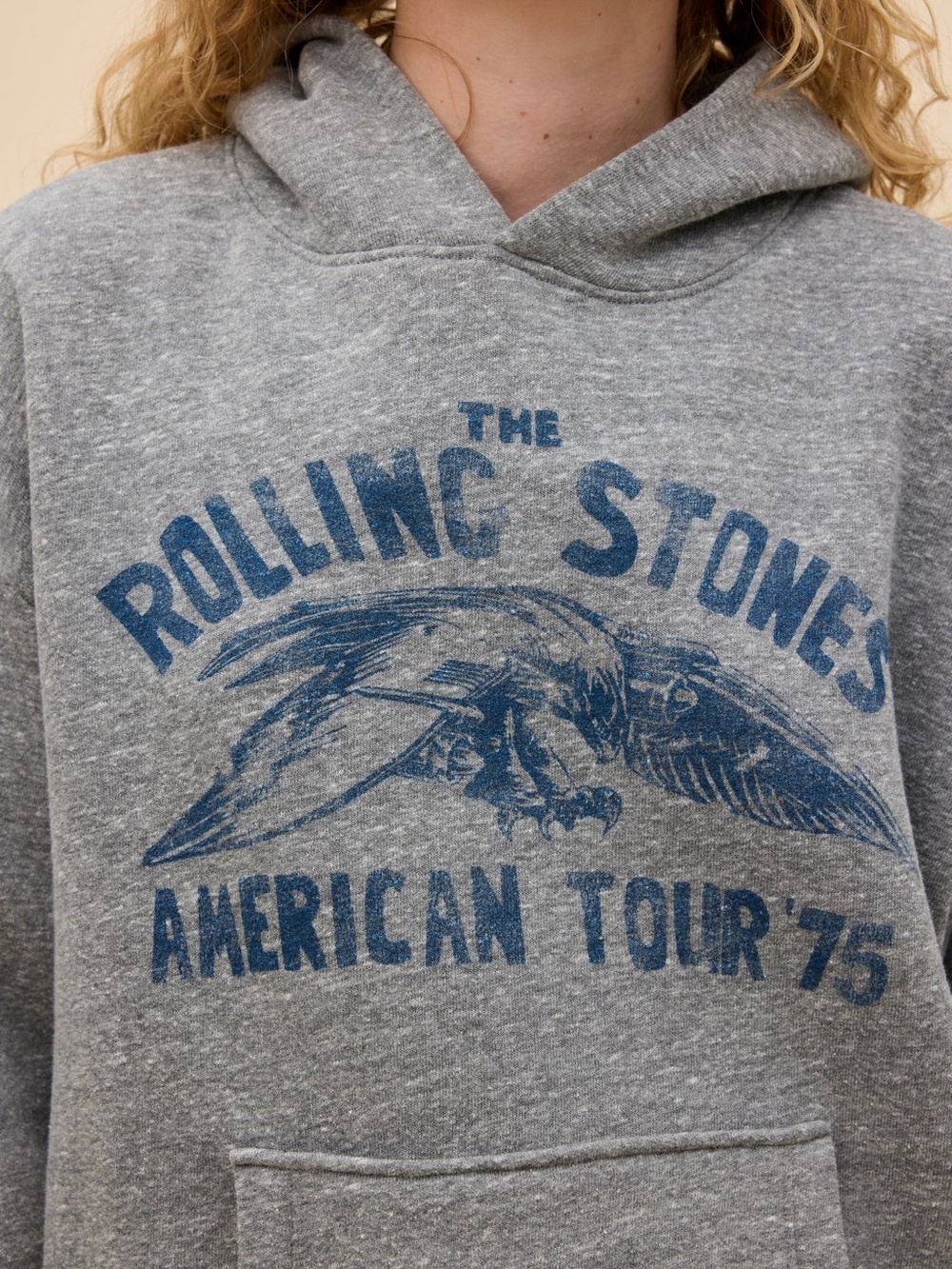 Daydreamer Heather Grey The Rolling Stones Eagle Oversized Hoodie Small Medium - Picture 3 of 3